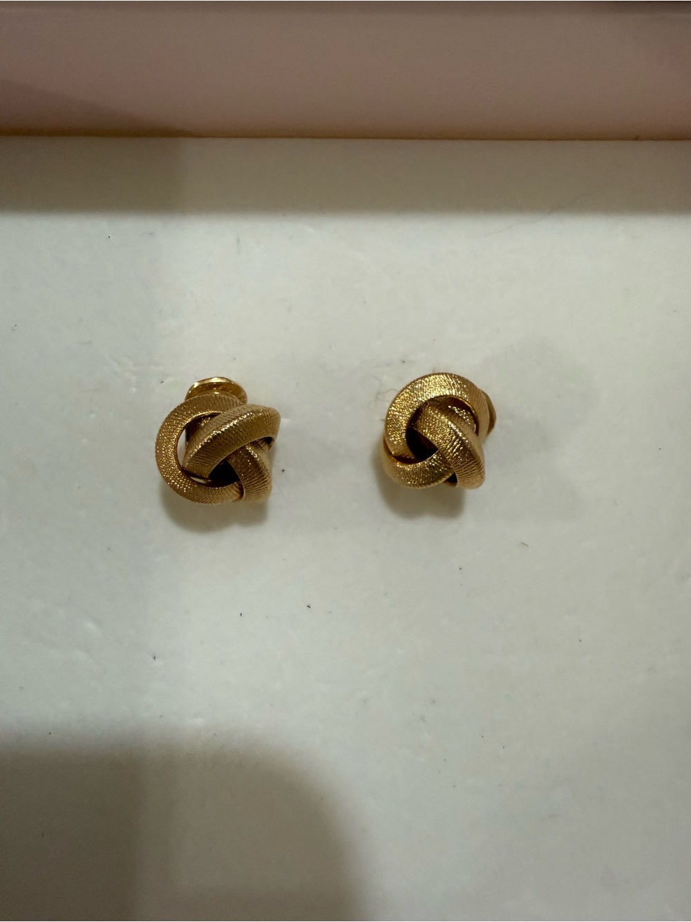 Gold Knot Stud Earrings - Unbranded